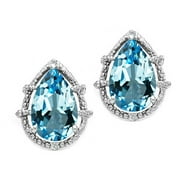 Tommaso Design� Pear Shape 10x7mm Genuine Blue Topaz Earrings