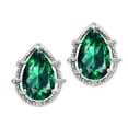 thumbnail image 1 of Tommaso Design� Pear Shape 10x7mm Simulated Emerald Earrings, 1 of 9