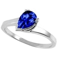 thumbnail image 1 of Tommaso Design� Pear Shape 7x5mm Created Blue Sapphire Ring, 1 of 9