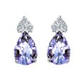 thumbnail image 1 of Tommaso Design� Pear Shape 7x5mm Genuine Tanzanite Earrings, 1 of 9