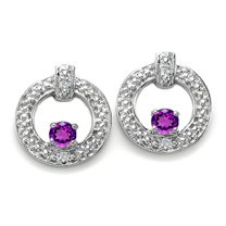 Tommaso Design� Round 3 mm Genuine Amethyst Round Circle Earrings