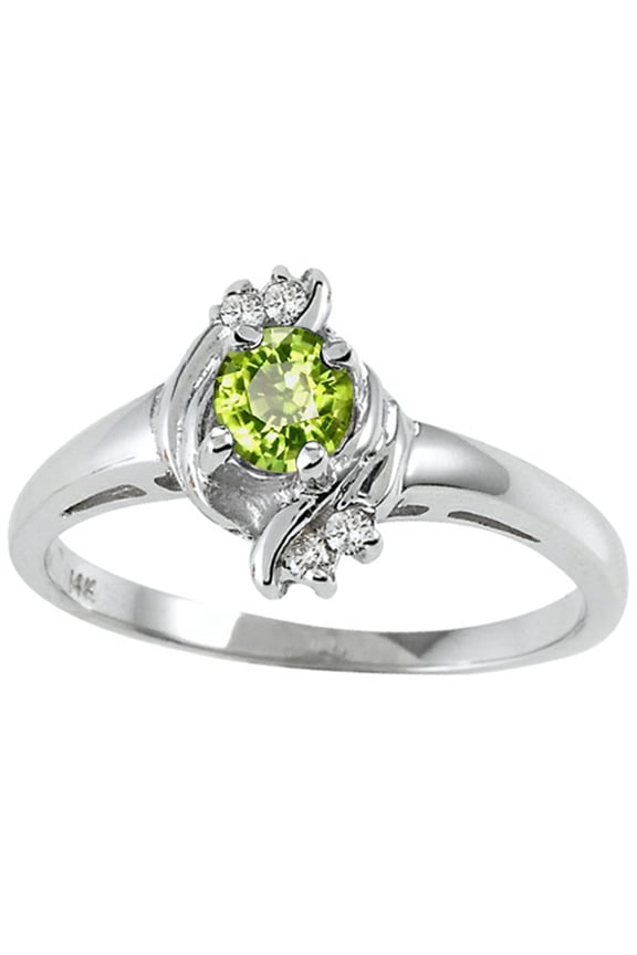 � Round 4mm Genuine Peridot Ring