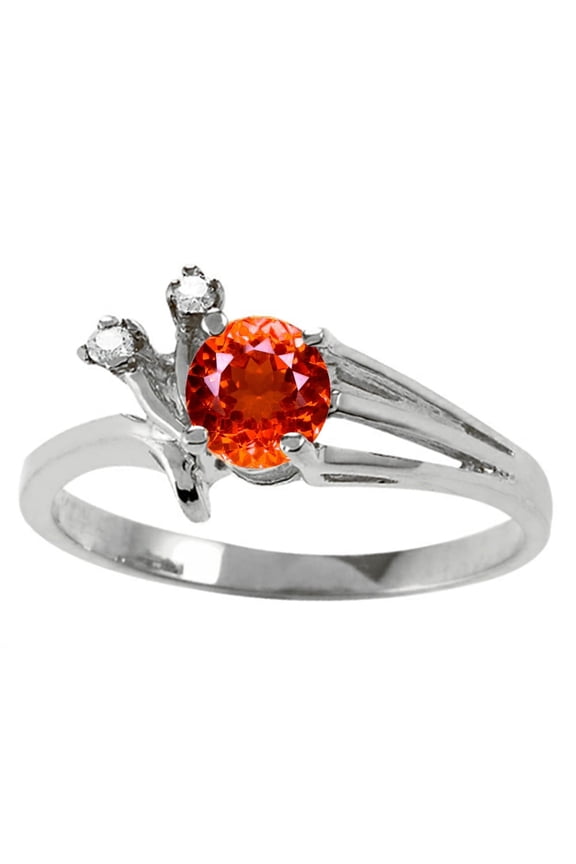 � Round 5mm Simulated Fire Opal Ring
