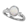 thumbnail image 1 of Tommaso Design� Round 6mm Genuine Opal And Diamond Ring, 1 of 8