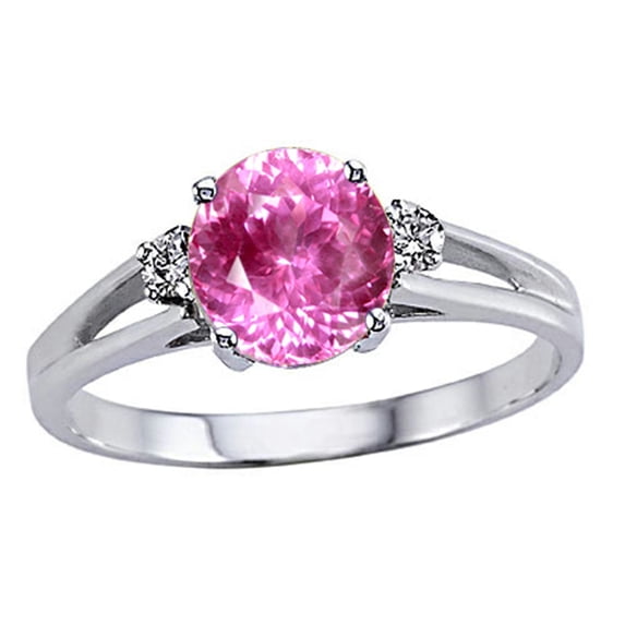 Tommaso Design� Round 7mm Created Pink Sapphire Ring