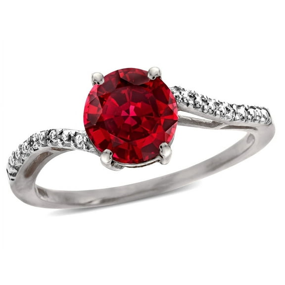 Tommaso Design� Round 7mm Created Ruby s Bypass Ring