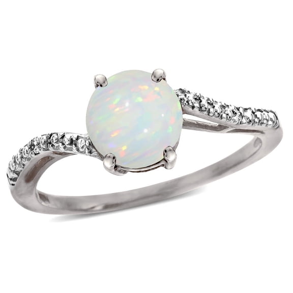 Tommaso Design� Round 7mm Genuine Opal s Bypass Ring