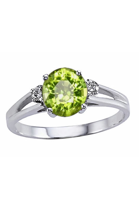 � Round 7mm Genuine Peridot Ring