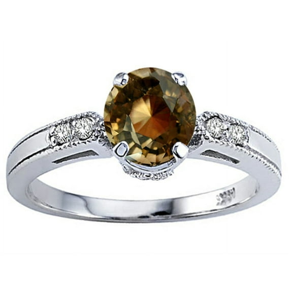 Tommaso Design� Round 7mm Genuine Smoky Quartz Engagement Ring