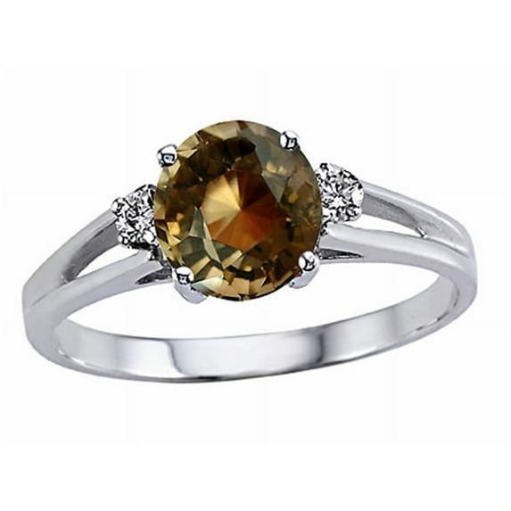 Tommaso Design� Round 7mm Genuine Smoky Quartz Ring