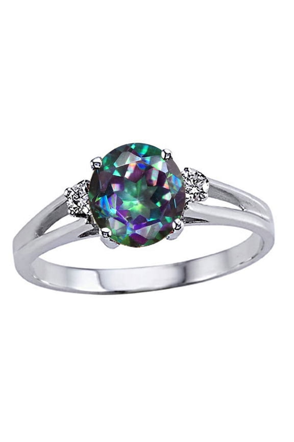 � Round 7mm Mystic Rainbow Topaz Ring