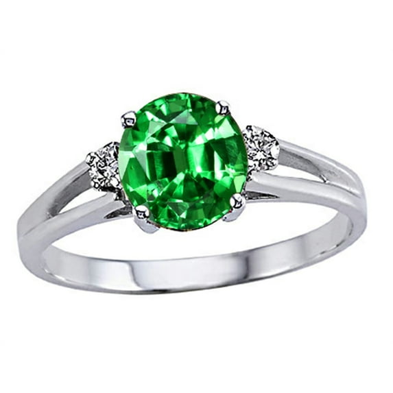 Tommaso Design� Round 7mm Simulated Emerald And Ring