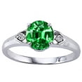 thumbnail image 1 of Tommaso Design� Round 7mm Simulated Emerald Engagement Ring, 1 of 9