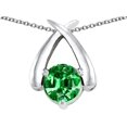thumbnail image 1 of Tommaso Design� Round 7mm Simulated Emerald Pendant Necklace, 1 of 9