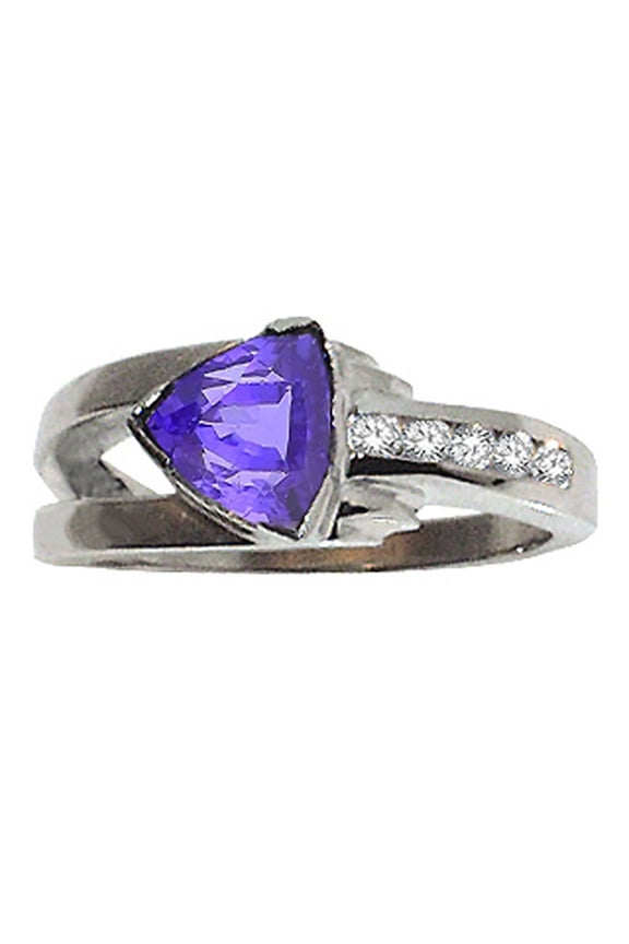 � Trillion 7mm Genuine Tanzanite Ring