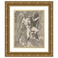 thumbnail image 1 of Tommaso Minardi 12x14 Gold Ornate Wood Frame and Double Matted Museum Art Print Titled - Saturn Wrestling with a Snake (1800s), 1 of 4