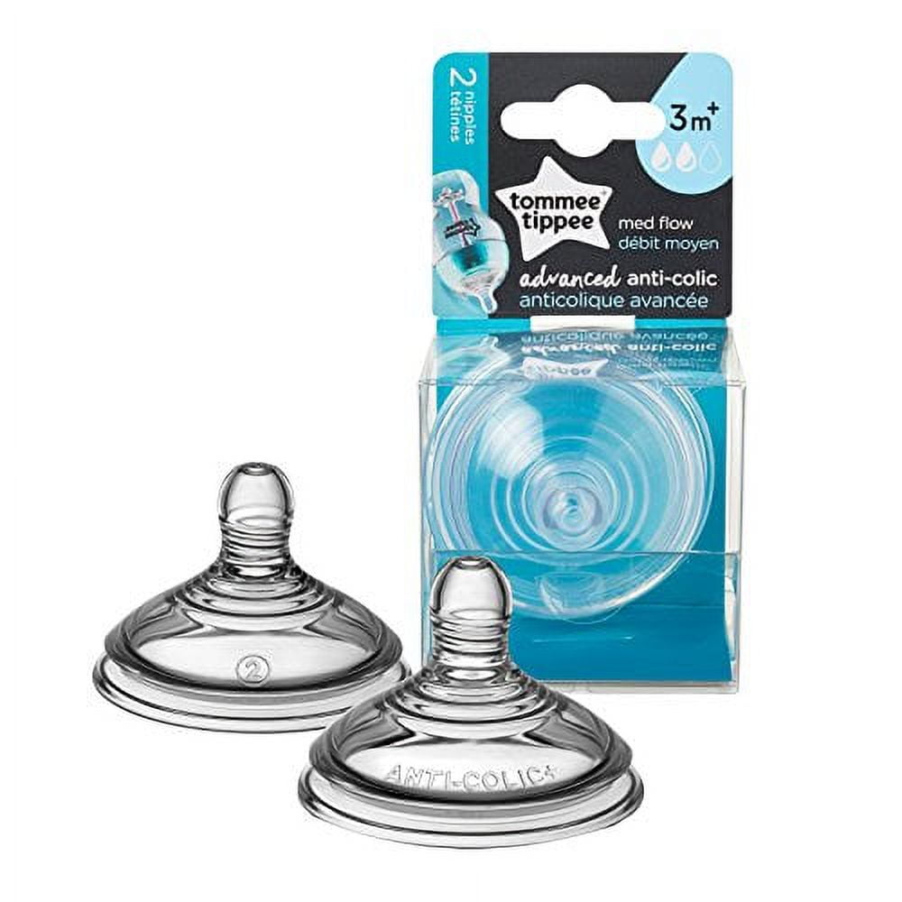 Tommee Tippee Advanced Anti-Colic Medium Flow Baby Bottle Nipples, 3m+ 2pk