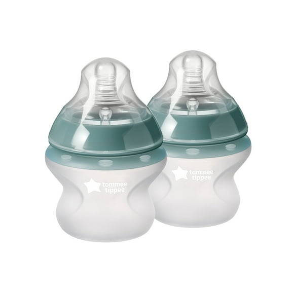 Tommee Tippee Closer to Nature Soft Feel Silicone Baby Bottle, Slow Flow Breast-like Nipple with Anti-Colic Valve, Stain and Odor Resistant, 5oz, 2 Count
