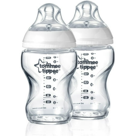 Tommee Tippee Closer to Nature 9-Ounce Glass Bottle, 2 Pack