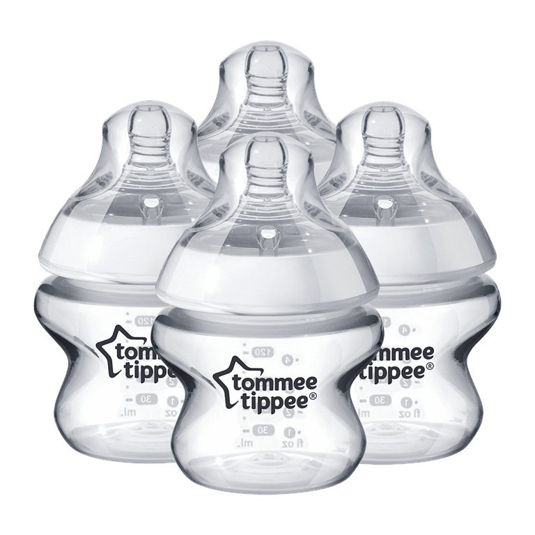 Tommee Tippee Closer to Nature Baby Bottle  Breast-Like Nipple with  Anti-Colic Valve, BPA-free – 9-ounce, 4 Count 