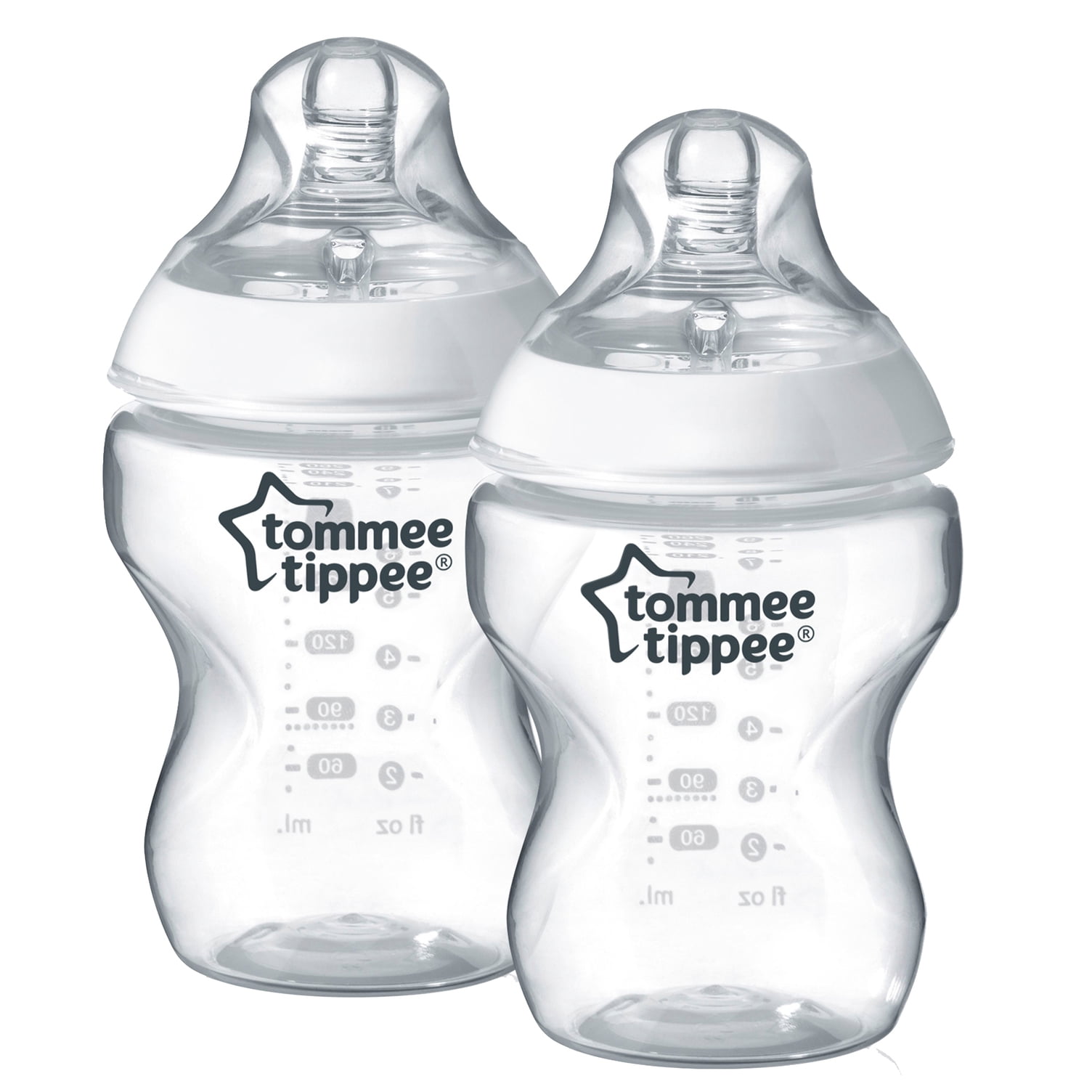 Tommee Tippee Closer To Nature Baby Bottles Slow Flow Breast-Like Nipple  With Anti-Colic Valve (9oz, 4 Count)