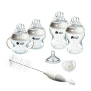 Tommee Tippee Closer to Nature Newborn Baby Bottle Starter Set | Breast-Like Nipple, Anti-Colic Valve - Clear, Unisex