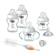 Tommee Tippee Closer to Nature Newborn Baby Bottle Starter Set | Breast-Like Nipple, Anti-Colic Valve - Clear, Unisex
