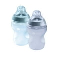 thumbnail image 1 of Tommee Tippee Closer to Nature Soft Feel Silicone Baby Bottle (9oz, 2 Count, Blue), 1 of 7