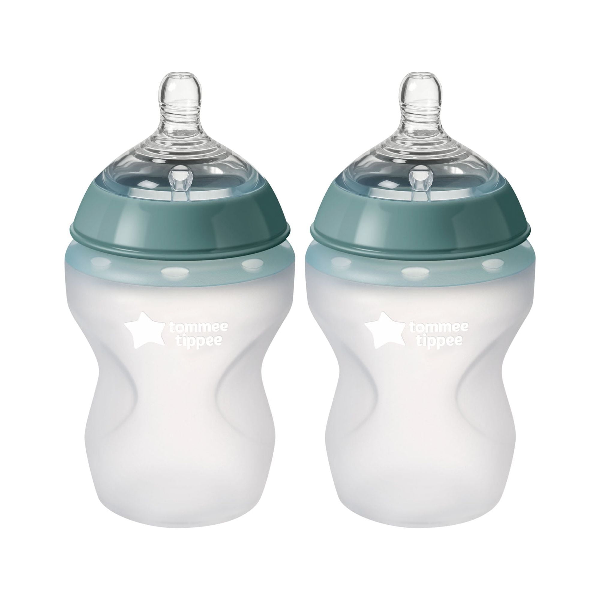Tommee Tippee Closer to Nature Soft Feel Silicone Baby Bottle (9oz, 2  Count, Blue) 