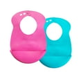 thumbnail image 1 of Tommee Tippee Easi-Roll Baby Bib, Crumb & Drip Catcher, Pink & Teal - 7+ Months, 2 Count, 1 of 9