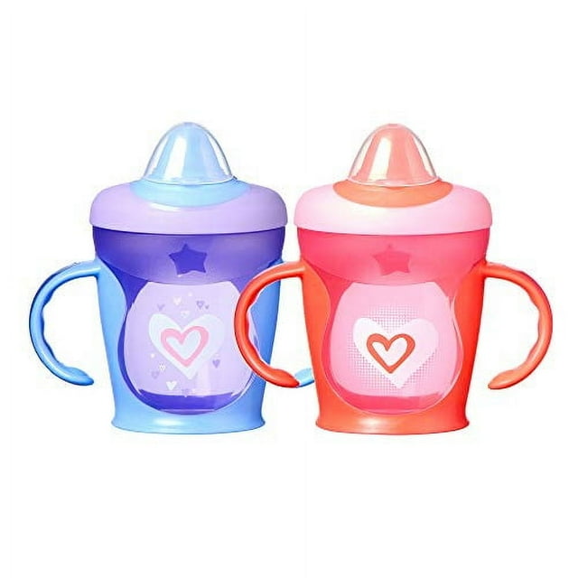 Tommee Tippee Hold Tight Trainer Sippy Cup, 7+ Months   2 Count (Colors & Designs Vary) 2 Count (Pack of 1)