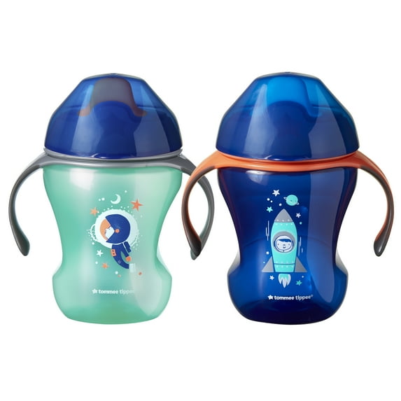 Tommee Tippee Infant Trainer Sippee Cup with Removable Handles | Spill-Proof, BPA-Free – 7+ months, 8oz, 2 Count