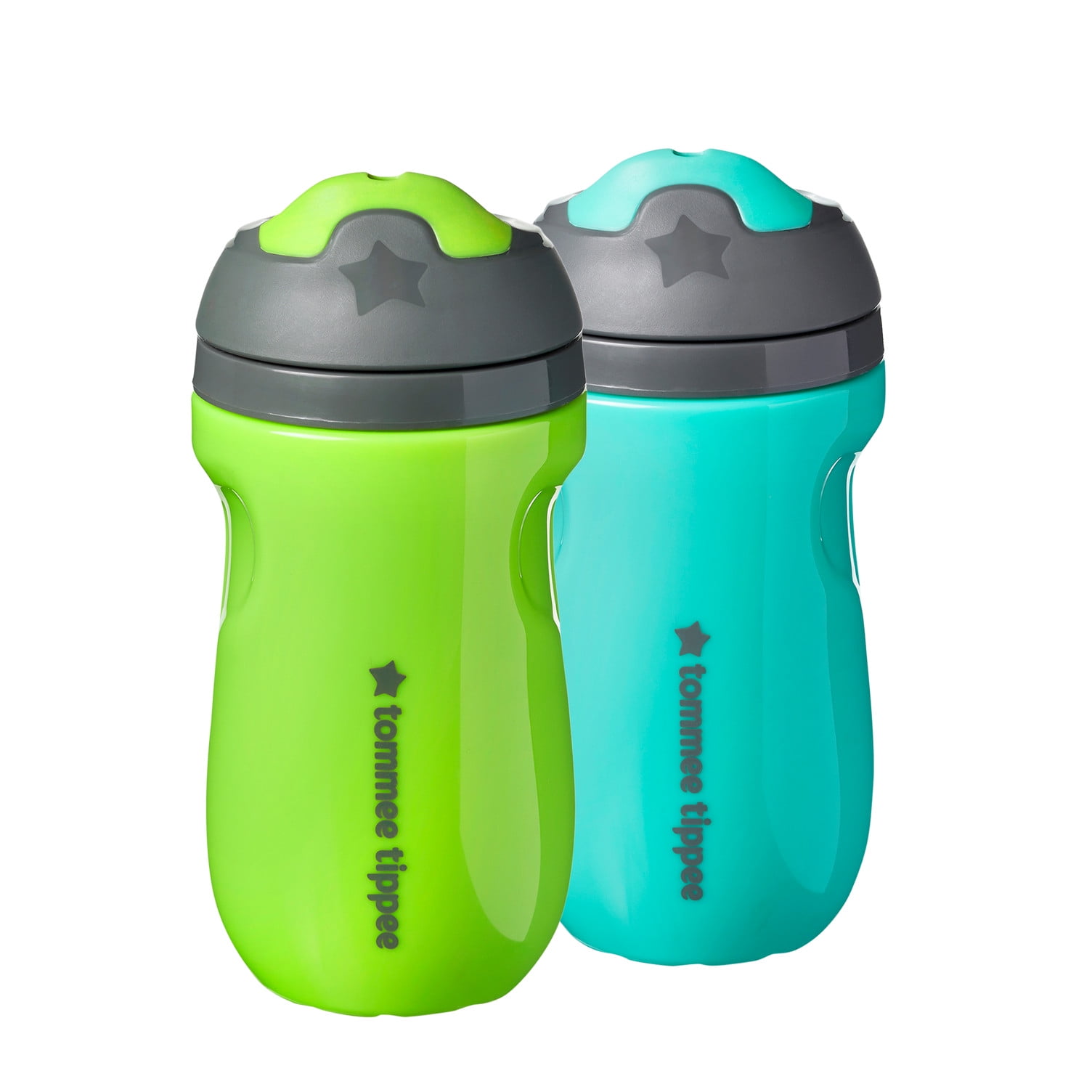 Tommee Tippee Insulated Sippee Cup (9oz, 12+ Months, 2 Count) Water Bottle  for Toddlers, Spill-Proof, BPA Free, Colorful and Playful Designs 