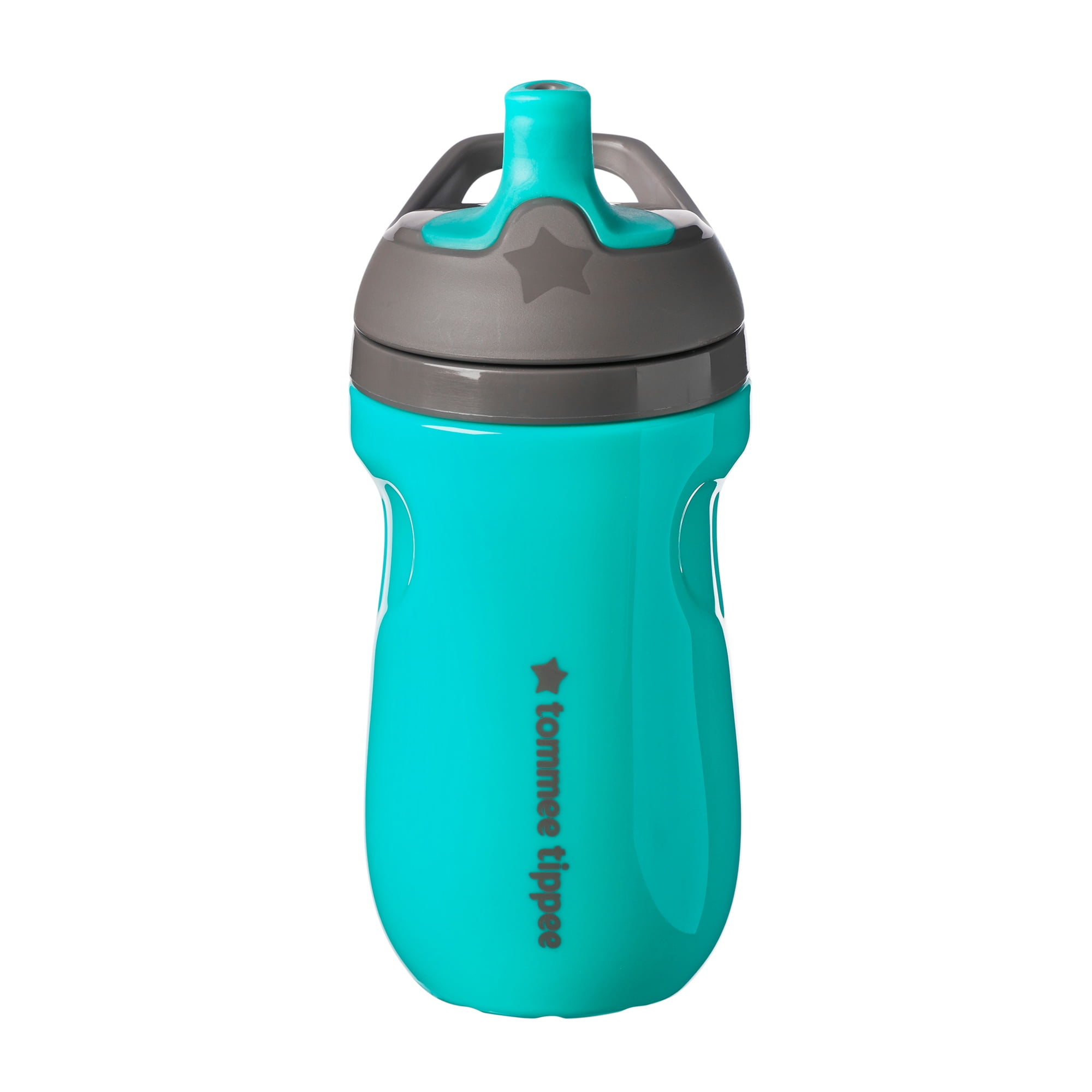 Tommee Tippee Insulated Sporty Bottle, 12 Months+, 9oz, No Spill Toddler Water Bottle, Two-Piece Valve Helps Stop Spills, Blue, 1 count
