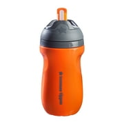 Tommee Tippee Insulated Sporty Straw Bottle, 9oz, Spill Proof Toddler Water Bottle For 12 Months+, Flip Lid Helps Keep Straw Clean, Orange, 1 count