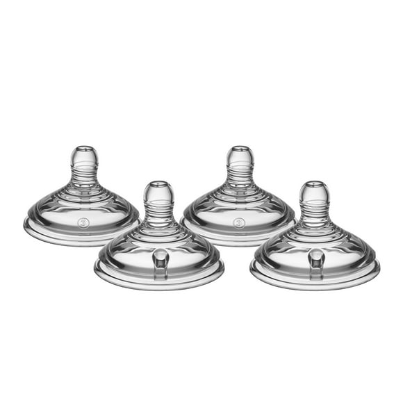 Tommee Tippee Natural Start 4x Fast Flow Nipples, 6+ Months, Breast-Like for a Natural Latch, Anti-Colic Valve, Soft Silicone