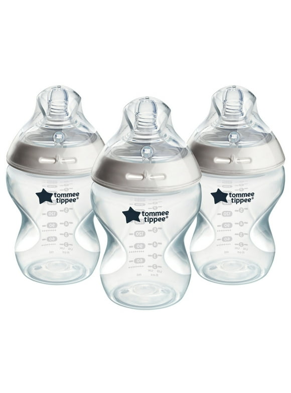 Tommee Tippee Natural Start Anti-Colic Baby Bottle, 9oz, Slow-Flow Breast-Like Nipple, Anti-Colic Valve, 3 Pack