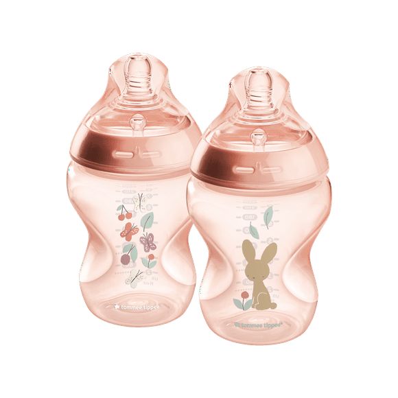 Tommee Tippee Natural Start Anti-colic Baby Bottle, 9oz, Slow-flow Breast-like Nipple for a Natural Latch, Self-Sterilizing, Pack of 2