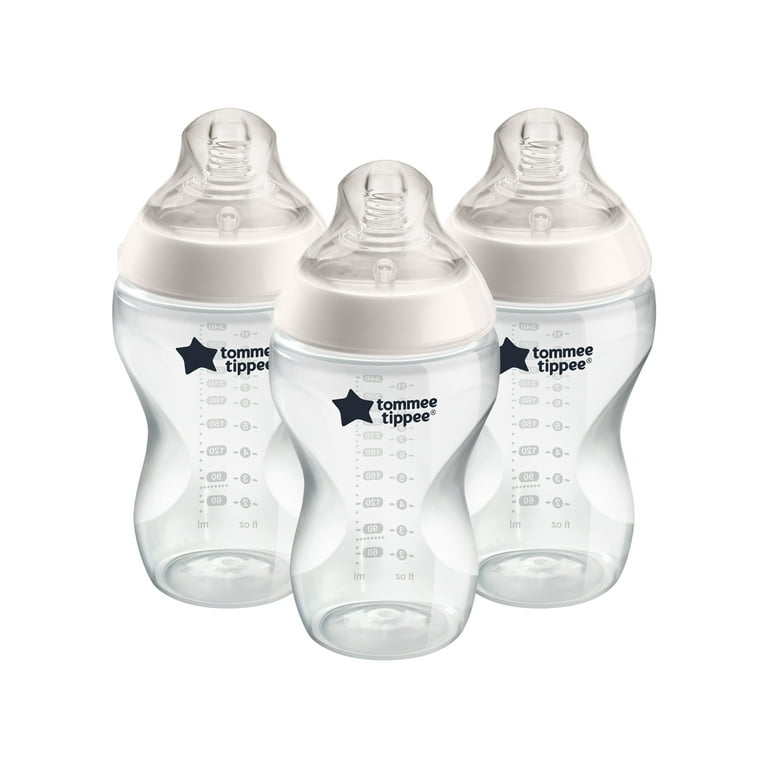  Tommee Tippee Baby Bottles, Natural Start Anti-Colic Baby  Bottle with Medium Flow Breast-Like Nipple, 11oz, 3m+, Self-Sterilizing,  Baby Feeding Essentials, Pack of 3 : Baby