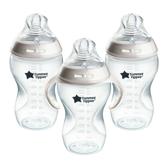 Tommee Tippee Natural Start Anti-Colic Baby Bottles, 11oz, Medium-Flow Breast-Like Nipple for a Natural Latch, Anti-Colic Valve, Pack of 3