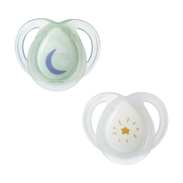 Tommee Tippee Night Time Glow in the Dark Pacifiers 06m, 2 Count