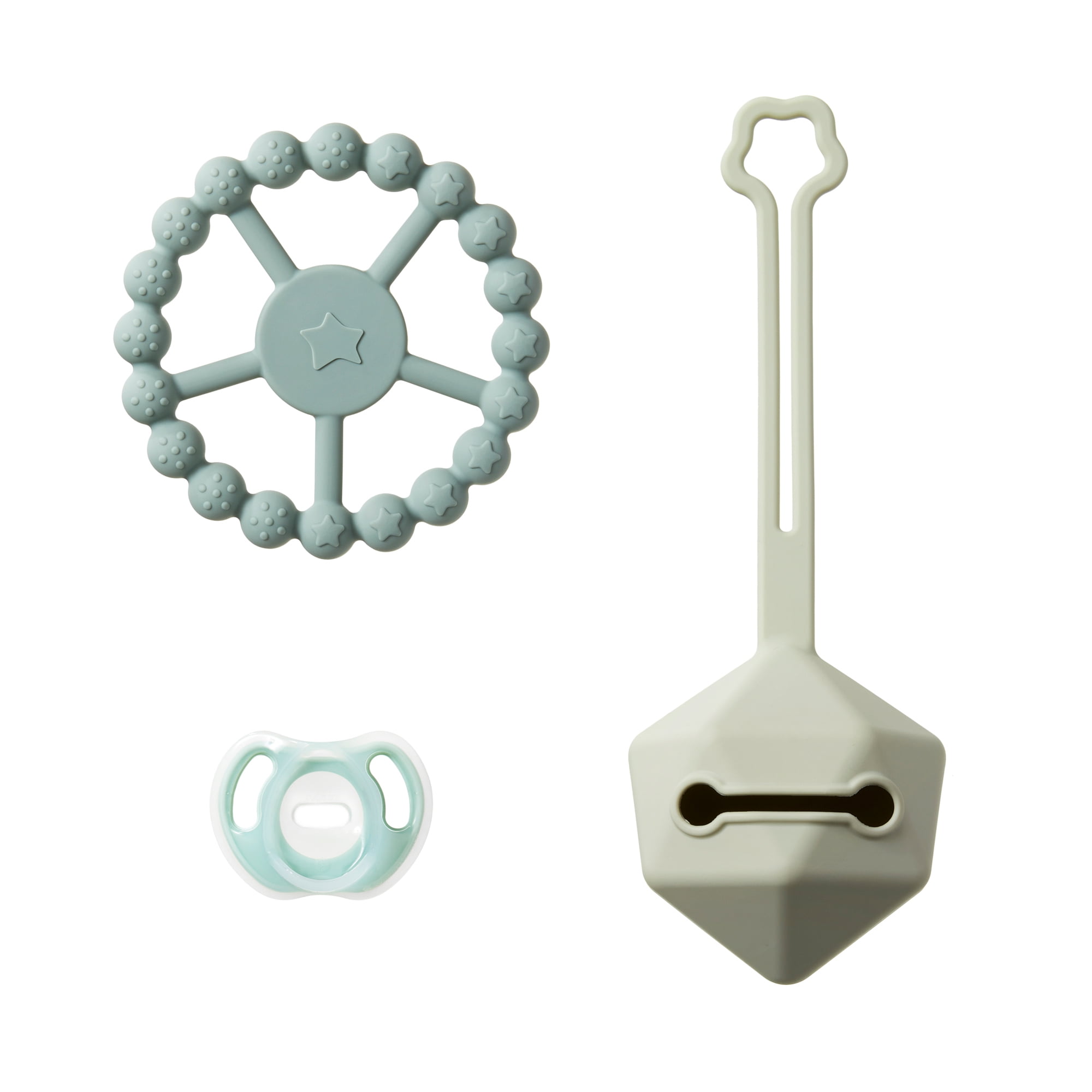 Tommee Tippee Silicone Comfort Gift Set, Ultra-light Pacifier, Carry Case & Teething Ring, 0-6m+