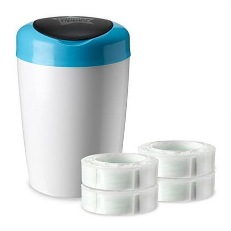Tommee Tippee Simplee Diaper Pail, 4 Count Refill, Blue