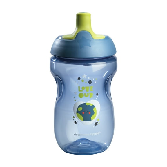 Tommee Tippee Sportee Water Bottle Sippy Cup | 10oz, 12 Months | Spill-Proof (Design May Vary)