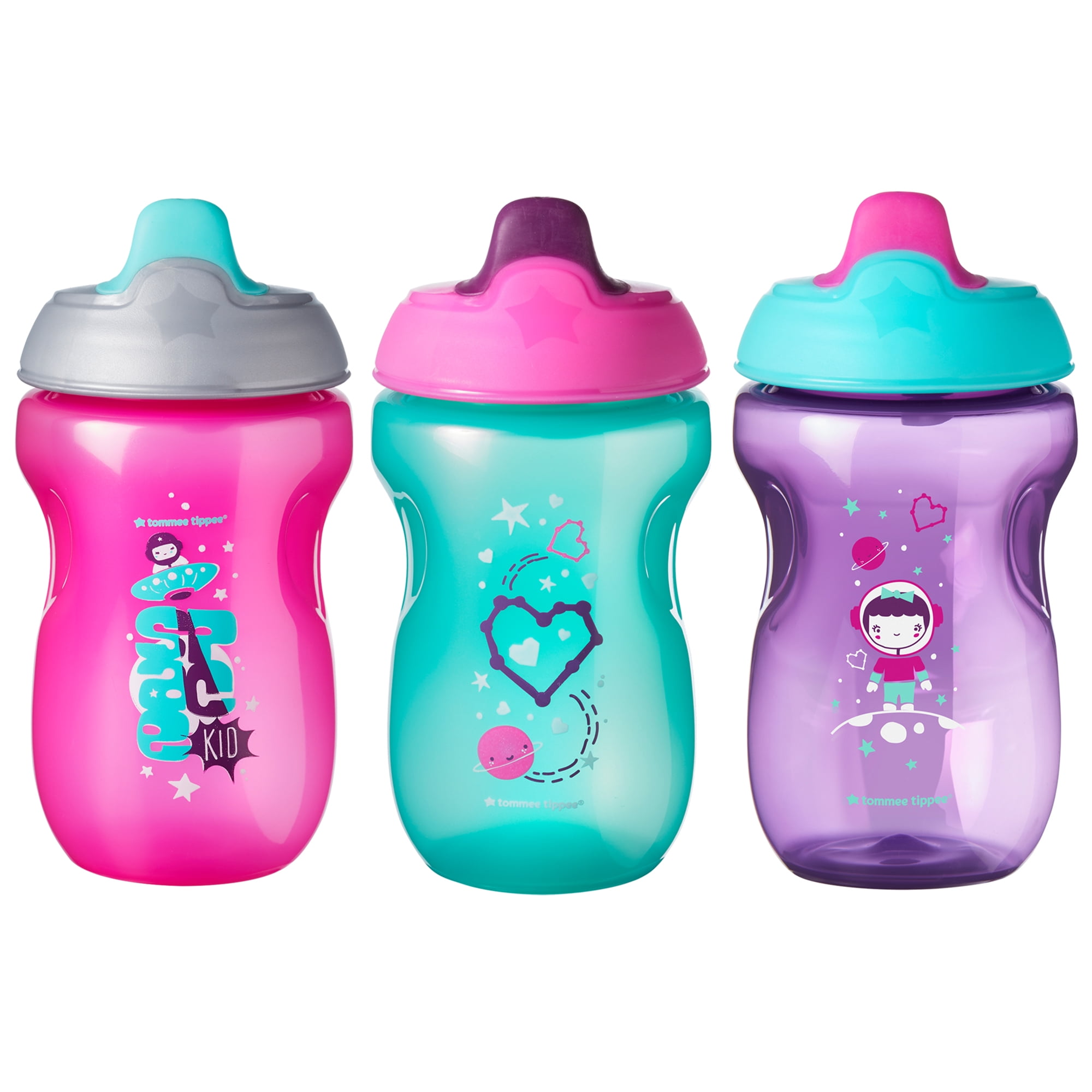 Tommee Tippee Toddler Sippy Cup, Girl – 9+ Months, 3 Pack, Pinks