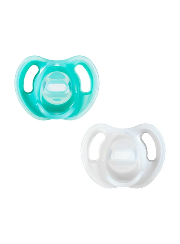 Tommee Tippee Ultra-Light Silicone Pacifier | 6-18m, 2-Count | Includes Sterilizer Box