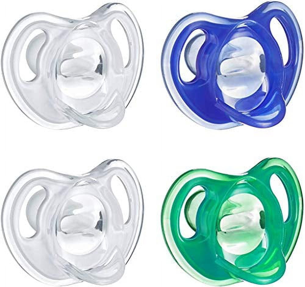 Tommee Tippee Ultra-Light Silicone Pacifier, Symmetrical One-Piece Design, BPA-Free Silicone Binkies, 18-36m, 4-Count