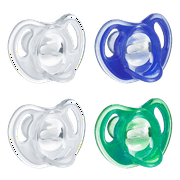 Tommee Tippee Ultra-Light Silicone Pacifier, Symmetrical One-Piece Design, BPA-Free Silicone Binkies, 18-36m, 4-Count