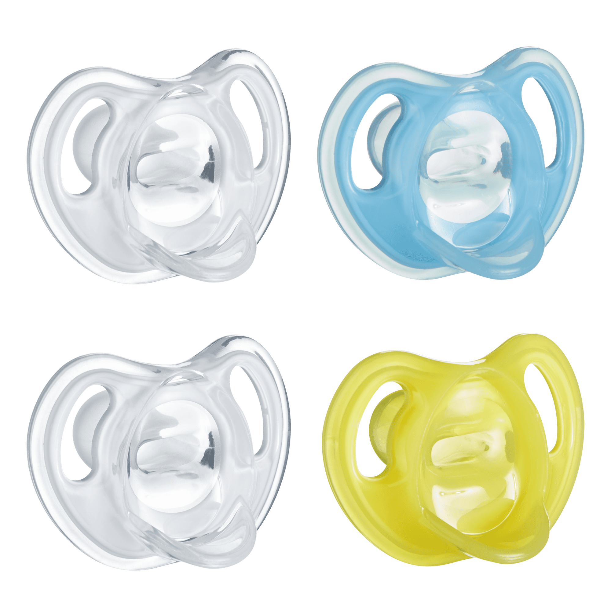 Tommee Tippee Ultra-Light Silicone Pacifier, Symmetrical One-Piece Design,  BPA-Free Silicone Binkies, 6-18m, 4-Count