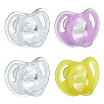 Tommee Tippee Ultra-Light Silicone Pacifier, Symmetrical One-Piece Design, BPA-Free Silicone Binkies, 6-18m, 4-Count